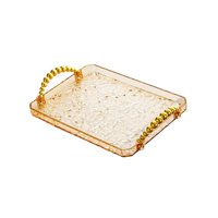 Bothyi - Bandeja Rectangular Para Servir, Organizador De Tocador De Baño Para Dormitorio, Mesita De Noche, Cocina, Color Ámbar