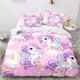 thumbnail image 1 of x842 Bed SheetsNew cartoon rainbow pony cute girl style quilt cover digital printing quilt cover pink soft home textile polyester set 3-Piece Bedding Set (1 Duvet Cover + 2 Pillow Shams) nj842, 1 of 5