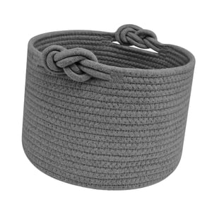 Bothyi - Puntada De Canasta Tejida Pequeña Cuerda De Algodón Vacío Para Juguetes Para Mascotas Planta Maceta Apartamento Gris