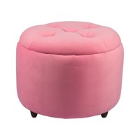 Máxima Design - Pouf Baúl Zoe Rosado Felpa 60X60X50 Cm