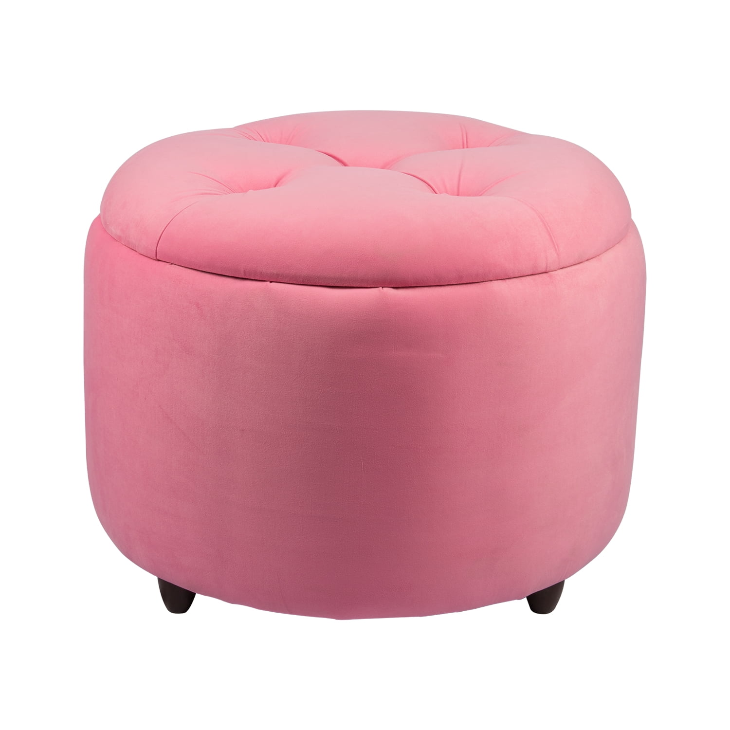 Máxima Design - Pouf Baúl Zoe Rosado Felpa 60x60x50 Cm