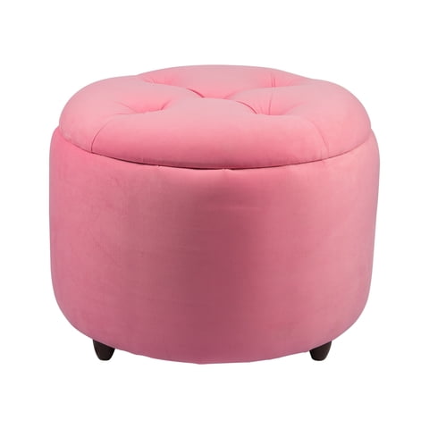 Máxima Design - Pouf Baúl Zoe Rosado Felpa 60X60X50 Cm