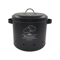 Bothyi - Macetas De Hojalata Para Almacenamiento De Granja, Contenedor De Almacenamiento De Verduras Para Despensa, Hogar, Restaurante, Patatas Negras