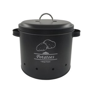 Bothyi - Macetas De Hojalata Para Almacenamiento De Granja, Contenedor De Almacenamiento De Verduras Para Despensa, Hogar, Restaurante, Patatas Negras