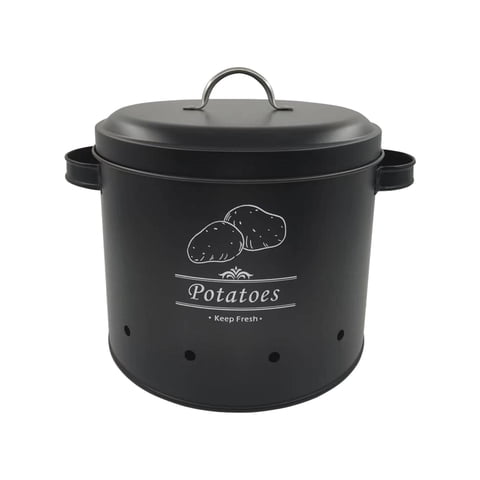 Bothyi - Macetas De Hojalata Para Almacenamiento De Granja, Contenedor De Almacenamiento De Verduras Para Despensa, Hogar, Restaurante, Patatas Negras