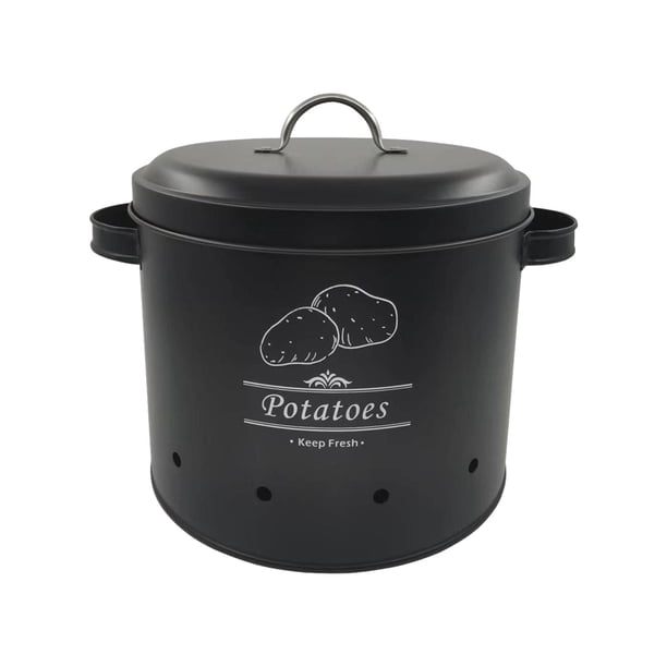 Macetas De Hojalata Para Almacenamiento De Granja, Contenedor De Almacenamiento De Verduras Para Despensa, Hogar, Restaurante, Patatas Negras
