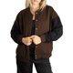 thumbnail image 4 of Jess por Meiko Chaquetas de Mujer Chaqueta Varsity de Bloques de Color con Botones a Presión Cuello Redondo Mangas Largas Talla S Marrón, 4 of 5