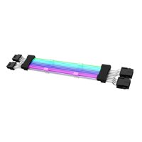 Magideal - Extensión Cable Rgb Cables Con Funda Cable De Extensión De Alimentación Rgb Línea De Color 24 Pines 2X8 Pines 3X8 Pines Cable Pcie Duradero Direc Negro 2X8Pin