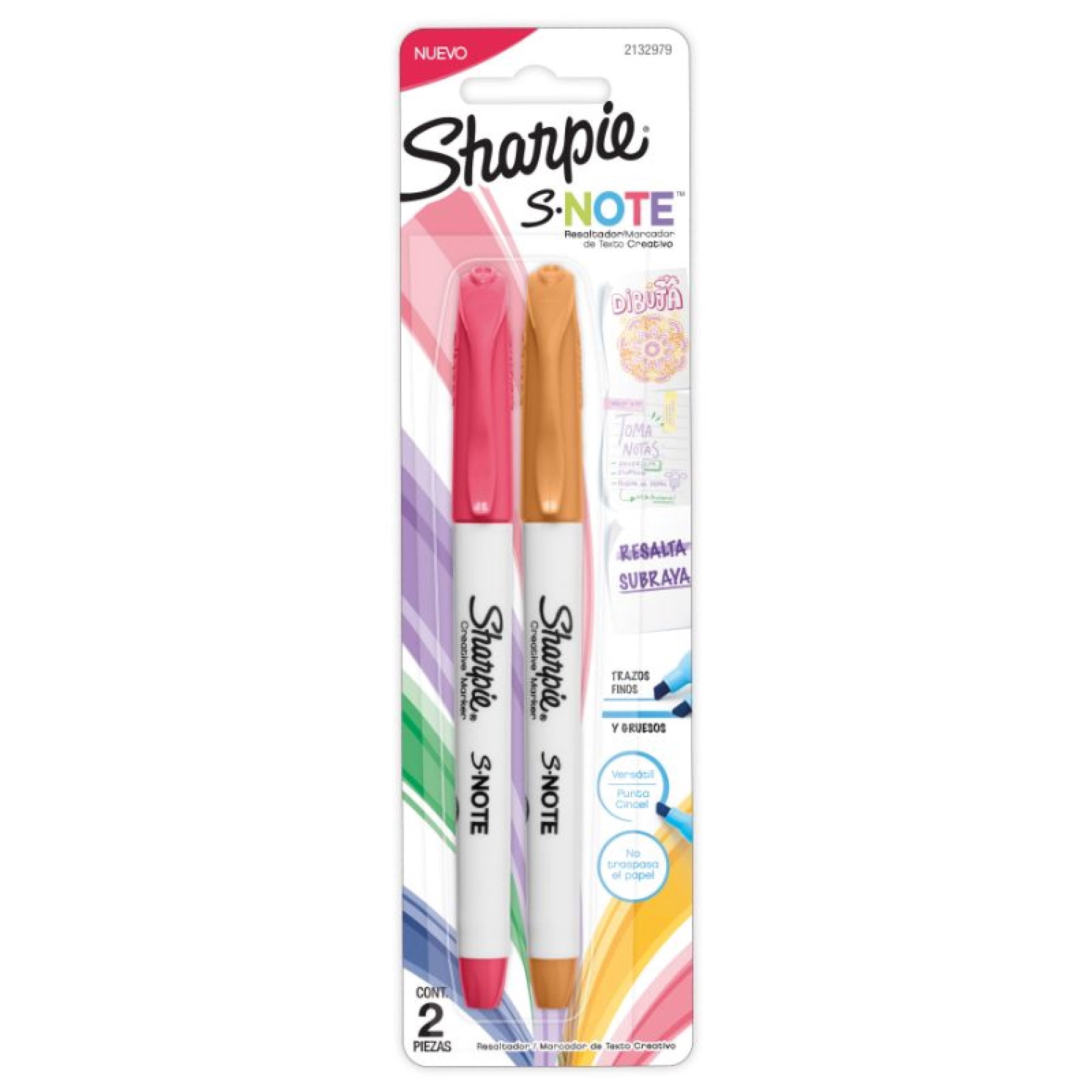 Destacadores Color Pastel, 2 Un 1 Un Sharpie