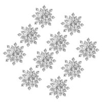 Magideal - 10 Uds. De Adorno De Parte Posterior Plana De Aleación Brillante, Decoraciones Diy, Diadema Para Álbum De Recortes, Botón De Flor, Broche Para Vestido , Plata