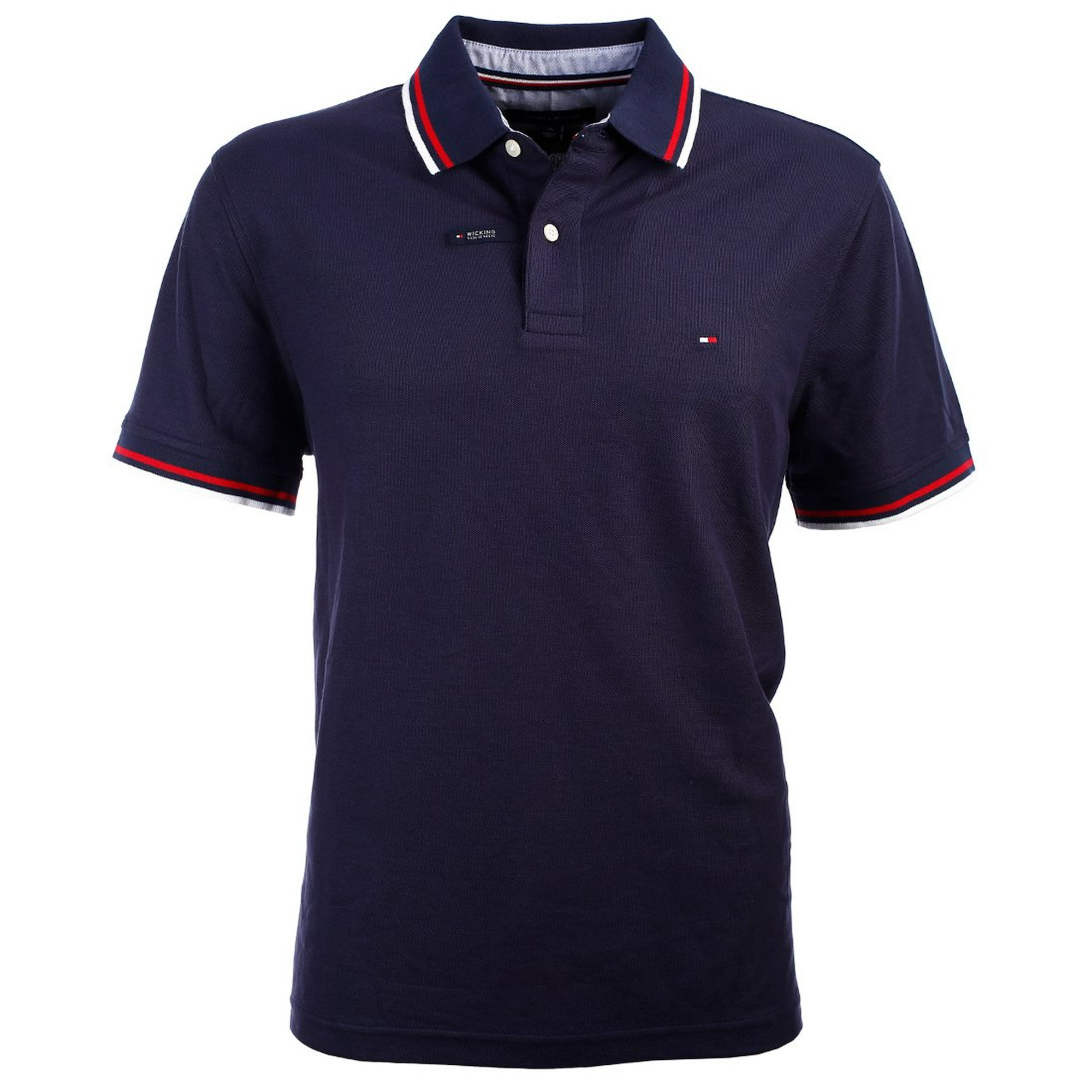 Polo Tommy Hilfiger Con Cuello A Rayas Para Hombre, Color Azul Marino