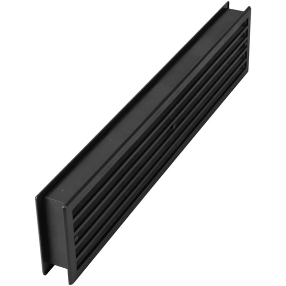 Rejilla de ventilación para puerta, HVAC OV, 45 cm x 9,2 cm, doble cara, negra
