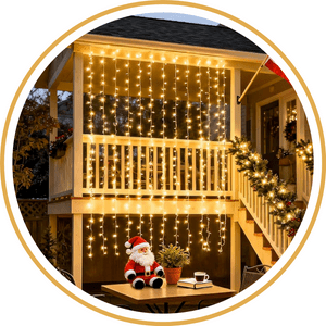 Genérica - Luz Luces Navidad Cascada Cálida 3Mx3M