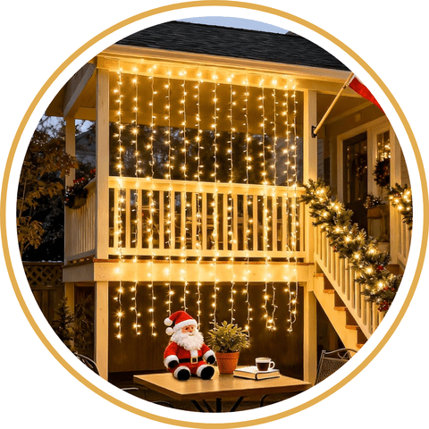 Genérica - Luz Luces Navidad Cascada Cálida 3Mx3M