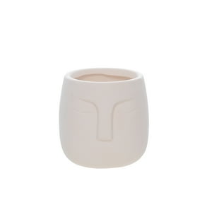 Homeessentials - Macetero De Cerámica Beige 12 Cm