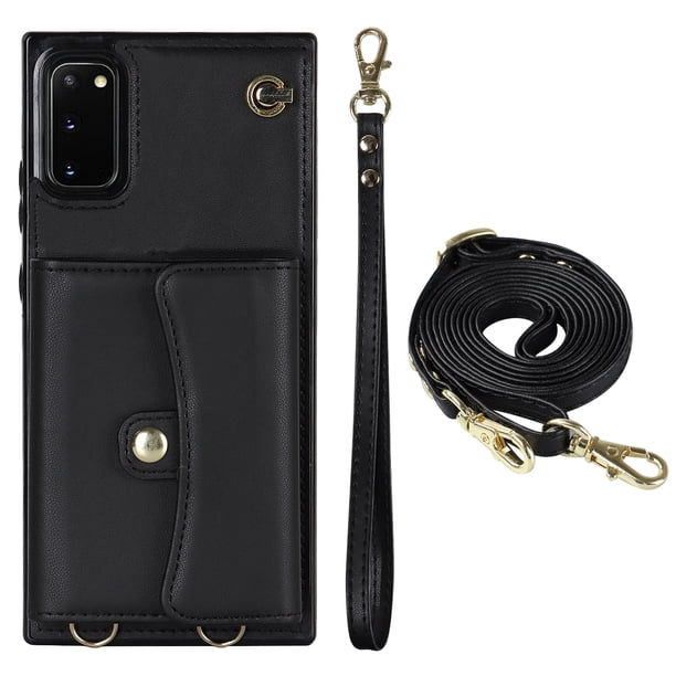Crossbody PU Leather Phone Case For Samsung Galaxy S23 S22 Plus Note 20 Ultra Wallet Card Slots Magnetic Lanyard Cover