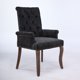 thumbnail image 2 of Upholstered Chenille Fabric Accent Dining Chair, Curved Solid Wood Legs, Elegant Tufted Club Dining Room Kitchen Room Arm Dining Chair, Single Pack,Black,SW1895BK, 2 of 3