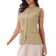 thumbnail image 1 of INSPIRE CHIC Chaleco de Traje para Mujer Tops de Trabajo sin Mangas con Botones Blazer Chaleco L Caqui, 1 of 5