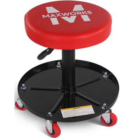 Asiento Con Ruedas Neumática/Creeper Maxworks 80771, 136 Kg, Tapa.