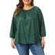 thumbnail image 1 of Agnes Orinda Blusas de Mujer Tallas Grandes Día de San Patricio Lunares Manga 3/4 Blusas Casual Túnica Cuello Redondo Camisas 2X Verde Oscuro, 1 of 6