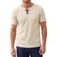 thumbnail image 1 of INSPIRE CHIC Camiseta de Hombre de Waffle de Manga Corta Ligera para Verano Talla L Beige, 1 of 5