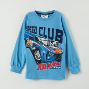 Polera Manga Larga Niño Speed Club Azul Hot Wheels