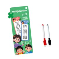 Bothyi - Tarjetas De Matemáticas De 0 A 12 Con Bordes Redondeados, Reutilizables, De 3,1 X 7 Pulgadas, Con 2 Rotuladores De Borrado En Seco Para Multiplicación.