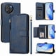 thumbnail image 1 of Funda tipo cartera para Negroview Shark 8 con bolsillo con cremallera, tarjetero, soporte, correa para la muñeca y tapa de cuero azul, 1 of 5