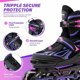 thumbnail image 4 of Patines en línea 2PM SPORTS Vinal para niñas con ruedas iluminadas, color violeta, 4 of 7
