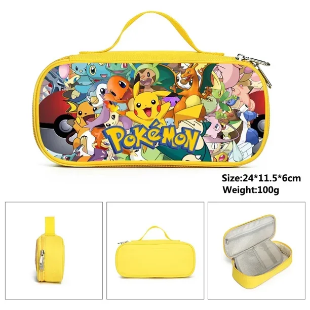 HOT Pokemon Pikachu Pikachu Pencil Case Primary and Secondary School Students Cartoon Pokemon Cartoon School Bag Mochila
