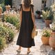 thumbnail image 5 of Jess de Meiko Vestido Maxi de Mujer con Tirantes Ajustables Cuello Fruncido Vestido Tant Negro XL, 5 of 6