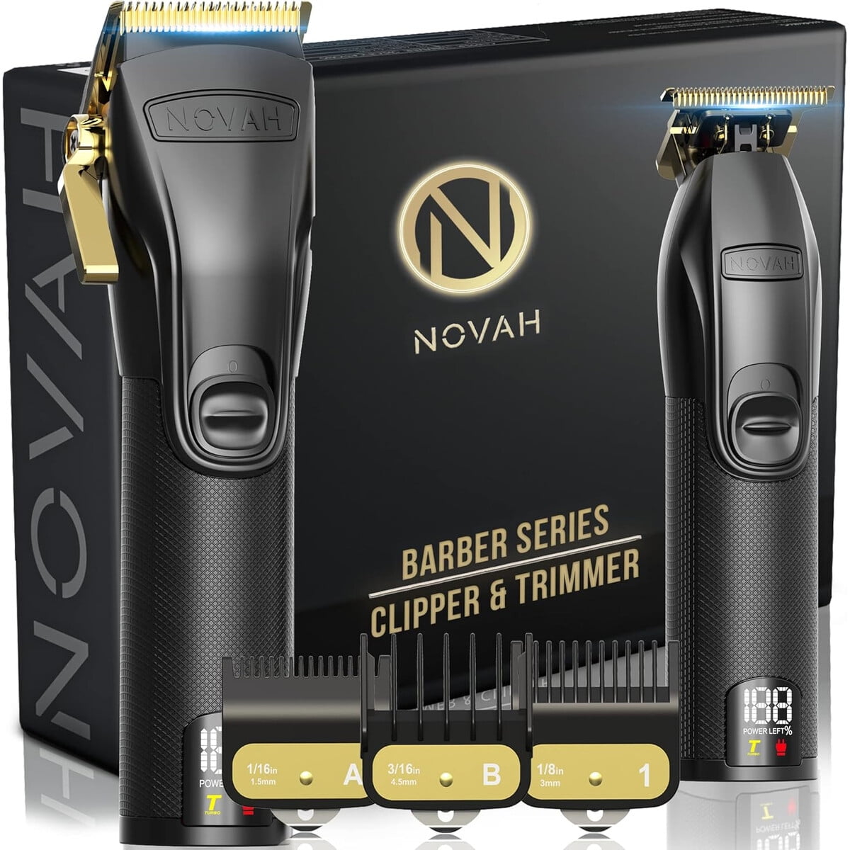 Cortadora De Pelo Novah Profesional Inalambrica Kit Led