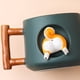 thumbnail image 3 of Taza de café de cerámica, taza con patrón de animal Shiba Inu 3D, mango de diseño de madera interesante y cuchara a juego, muy adecuada para regalos-420 ml., 3 of 5