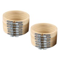 Magideal - 12 Uds. Anillos De Aros Bordados A Mano De Bambú Con Marcos Ajustables Para Manualidades Con Agujas, Costura Práctica, Herramientas De Adornos Diy 8 Pulgadas
