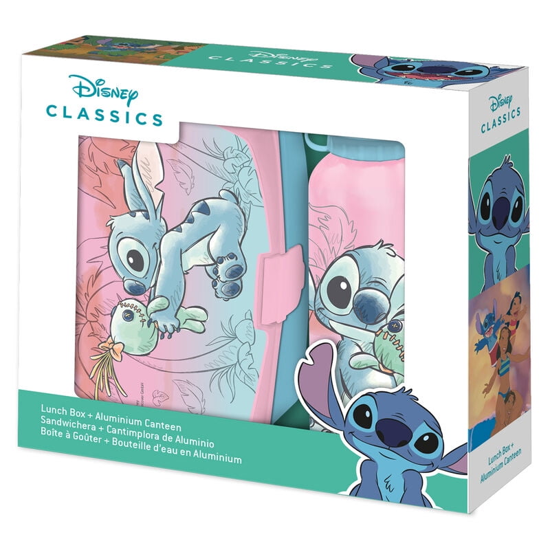 Sandwichera + Botella Aluminio Stitch Disney 500ml