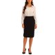 thumbnail image 2 of INSPIRE CHIC Falda Lápiz de Mujer Cintura Alta Dobladillo con Abertura Cremallera Invisible Falda de Trabajo 2XL Negro, 2 of 6