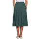 thumbnail image 3 of INSPIRE CHIC Falda Midi para Mujer Regreso a Clases Cintura Elástica Sólida Falda Acampanada en Línea A con Bolsillos Verde Militar S, 3 of 6