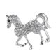 thumbnail image 5 of La moda de las mujeres de cristal de aleación de diamantes de imitación animal caballo broche pines plata, 5 of 5