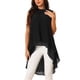 thumbnail image 1 of INSPIRE CHIC Blusas de Mujer de Gasa Cuello Simulado Sin Mangas Lazo en la Espalda Dobladillo Alto Bajo Camisa de Verano Negra XL, 1 of 6