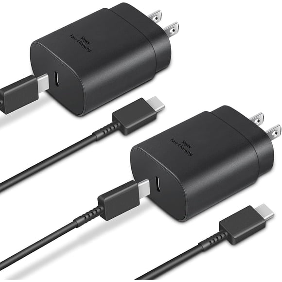 Cargador USB-C GUUSMART de 25 W con 2 cargadores y 2 cables