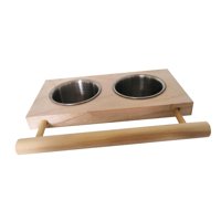 Ioensy - Plato De Alimentación Para Pájaros, Cuenco Para Comida De Loros, Soporte De Percha De Madera, Soporte De Abrazadera