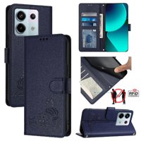 Funda Tipo Cartera Foxdock Para Xiaomi Redmi Note 13 Pro 5G Con Soporte, Ranuras, Rfid, Diseño De Gato