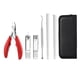 thumbnail image 1 of Kit de cortaúñas y pedicura de acero inoxidable, con estuche de viaje, color rojo., 1 of 5