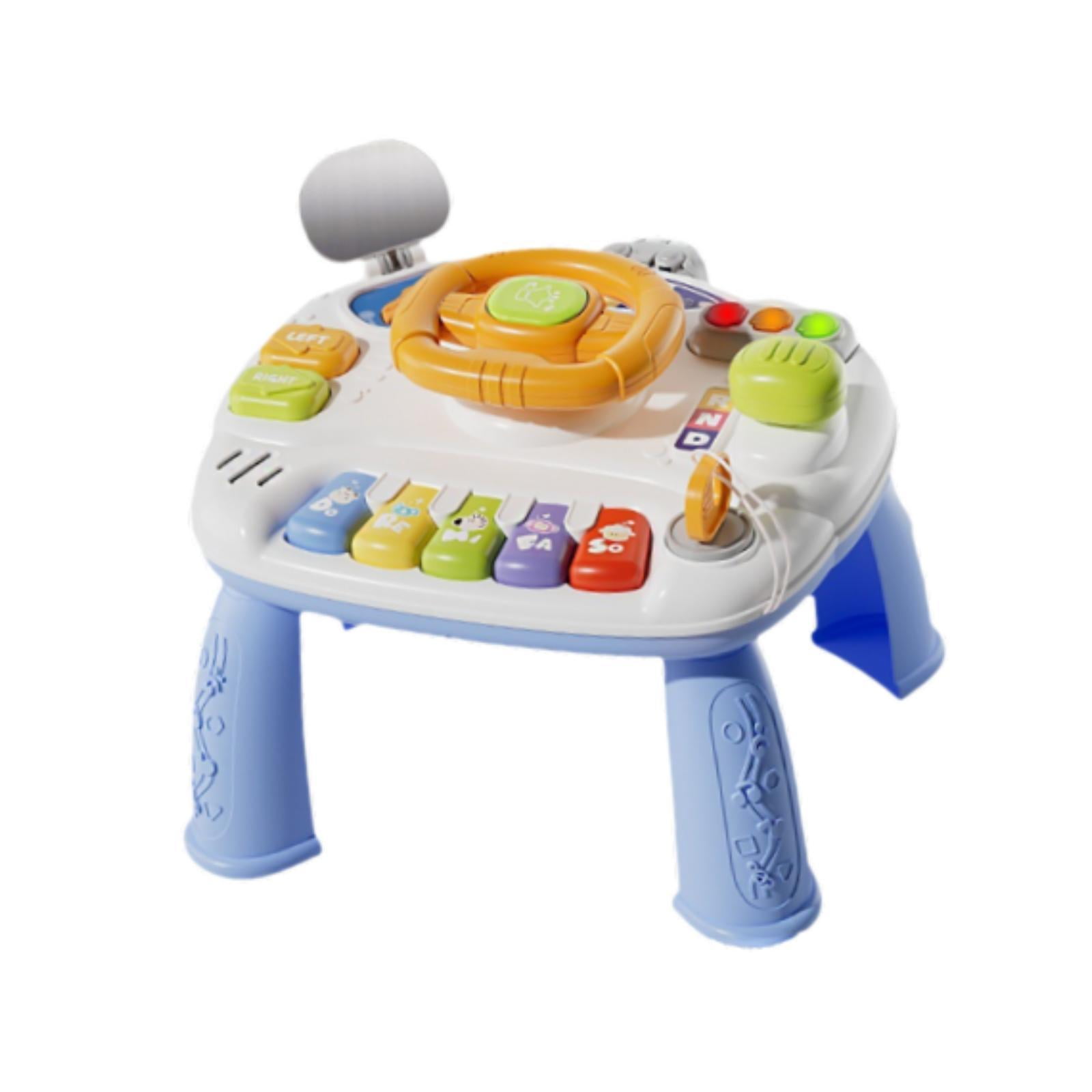 Bothyi - Mesa De Actividades Para Bebés Regalos De San Valentín Para Niños Juguete Con Volante 2 En 1 Para Niños Azul