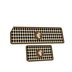 Teng Fei - Alfombras Decorativas Cocina Antideslizante Diseño Triangulo Negro