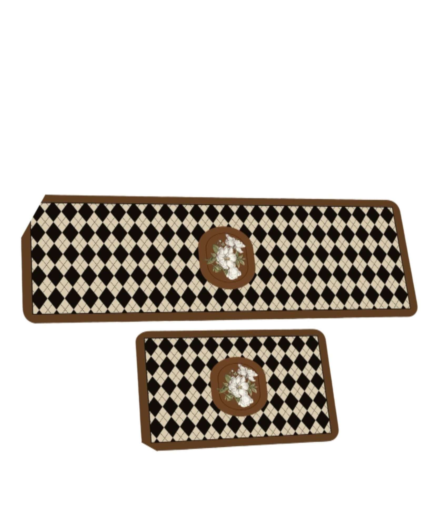 Teng Fei - Alfombras Decorativas Antideslizante Triangulo Negro