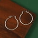 thumbnail image 4 of 1pair Stylish and Durable 925 Silver Plated Big Hoop Earrings for Women, 4 of 4