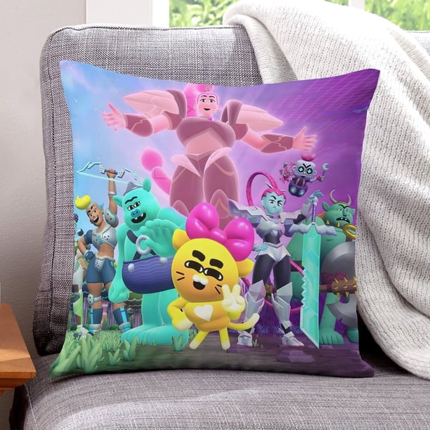 Battle Kitty Fundas de almohada de terciopelo con tema, regalos de funda de almohada, decoración para el hogar, cojín de lanzar, regalo de cumpleaños para fans y parejas.66*66cm.
