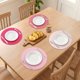 thumbnail image 3 of Juego de 4 manteles individuales redondos tejidos para mesa de comedor interior y exterior, mantel de cocina, limpiar con un paño, rosa, 13x13 pulgadas, 3 of 5