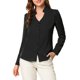 thumbnail image 5 of INSPIRE CHIC Camisa Elegante de Mujer con Cuello en V y Mangas Largas con Botones M Negro, 5 of 7